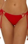 Becca Riveria Tie Side Bikini Bottoms In Red