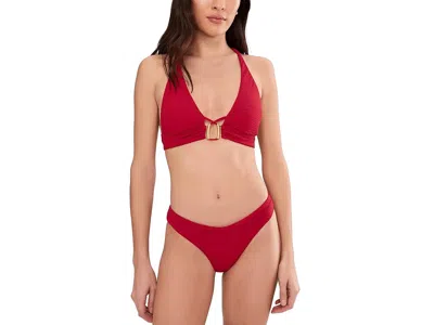 Becca Riviera Mira Textured Halter Top In Red