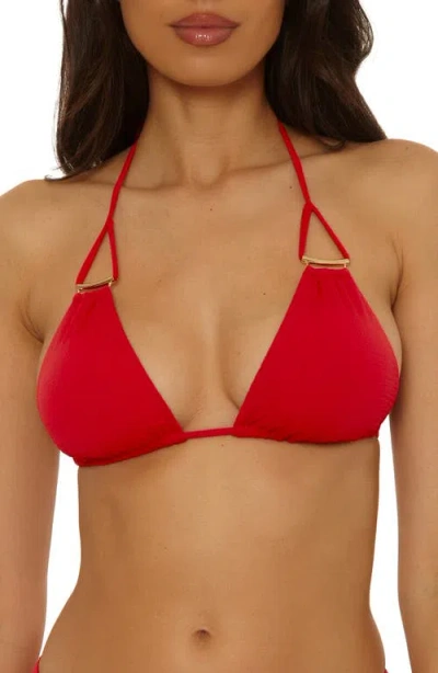 Becca Riviera Triangle Bikini Top In Red