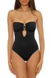Becca Rock Solid Bandeau One-piece Swimsuit In Black