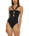 Becca Color Code Rylie Covertible Bandeau One Piece Swimsuit In Black In Black