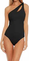Becca Sadie Asymmetric One Piece Swimsuit In Black In Black