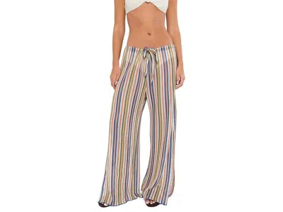Becca Seaside Crochet Split Leg Pants Women's Clothing Navy/tangelo: Xs, Polyester In Multi