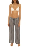 Becca Seaside Side Slit Cover-up Pants In Gray