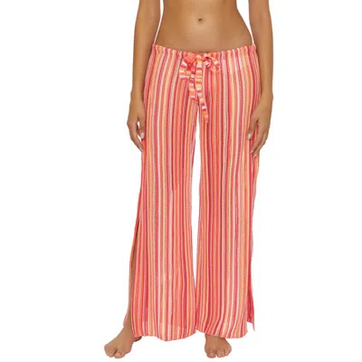 Becca Seaside Stripe Cover-up Pants In Coral Reef
