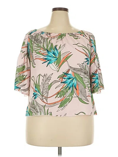 Pre-owned Becca Short Sleeve Blouse In Pink