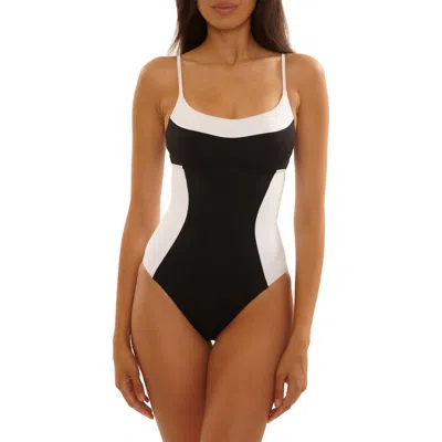 Becca Sport Mode Lace-up One-piece Swimsuit In Black