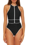 Becca Sport Mode One-piece Swimsuit In Black