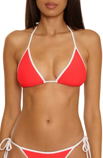 Becca Sport Mode Triangle Bikini Top In Red