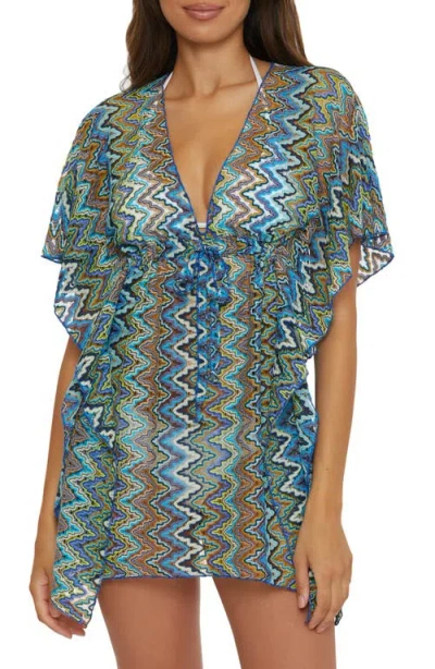 Becca Sundown Tie Front Cover-up Tunic In Green