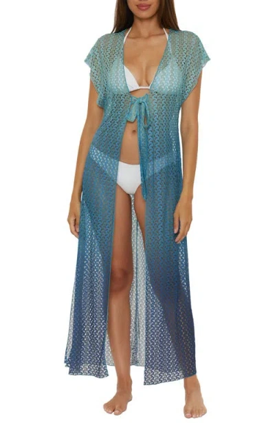 Becca Sunset Metallic Ombré Cover-up Robe In Blue
