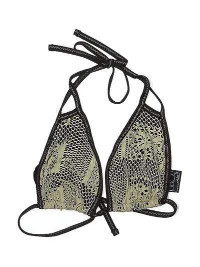 Pre-owned Becca Swimsuit Top Black Animal Print Pattern Swimwear