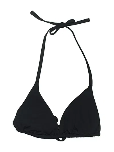 Pre-owned Becca Swimsuit Top Black Solid Pattern Swimwear