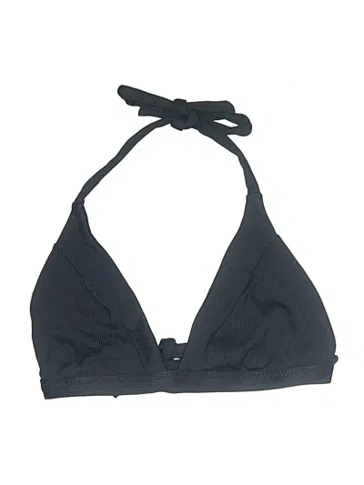 Pre-owned Becca Swimsuit Top Black Solid Pattern Swimwear