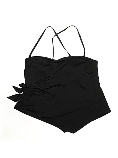 Pre-owned Becca Swimsuit Top Black Solid Pattern Swimwear