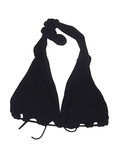 Pre-owned Becca Swimsuit Top Black Solid Pattern Swimwear
