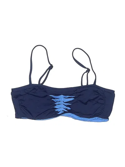 Pre-owned Becca Swimsuit Top Blue Graphic Pattern Swimwear