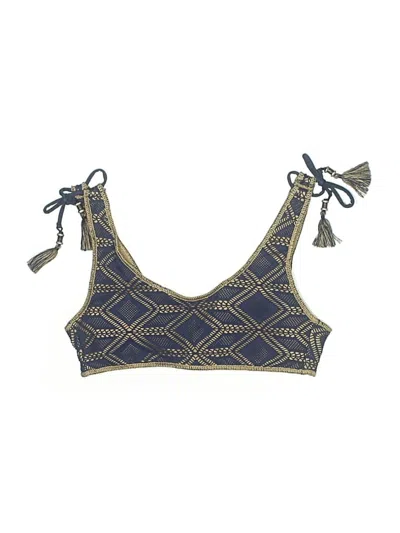 Pre-owned Becca Swimsuit Top Blue Tweed Pattern Swimwear