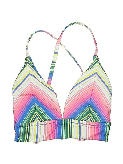 Pre-owned Becca Swimsuit Top Green Print Pattern Swimwear
