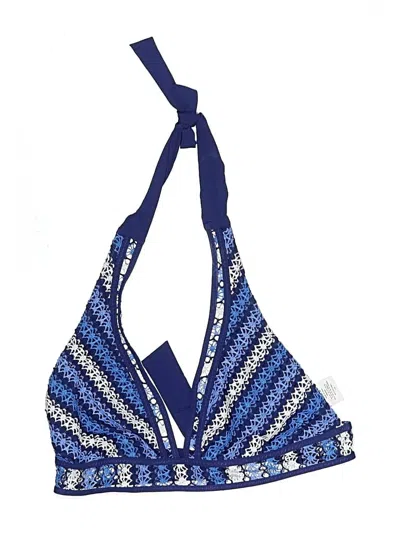 Pre-owned Becca Swimsuit Top Ivory Print Pattern Swimwear