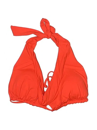 Pre-owned Becca Swimsuit Top Orange Solid Pattern Swimwear