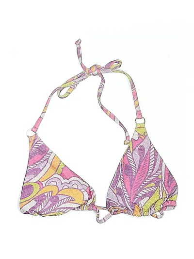 Pre-owned Becca Swimsuit Top Pink Print Pattern Swimwear