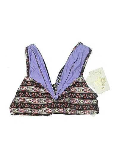 Pre-owned Becca Swimsuit Top Purple Paisley Pattern Swimwear