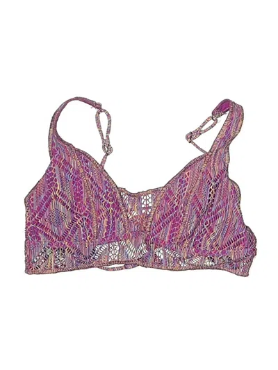 Pre-owned Becca Swimsuit Top Purple Paisley Pattern Swimwear