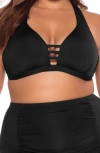 Becca Tab Inset Bikini Top In Black