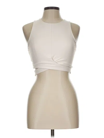 Pre-owned Becca Tank Top Ivory Halter Neckline Tops In White