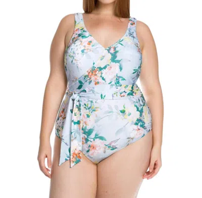 Becca Tie Side One Piece Swimsuit - Plus In Femme Flora In Multi