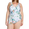 Becca Tie Side One Piece Swimsuit - Plus In Femme Flora In White