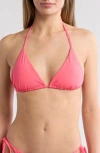 Becca Triangle Bikini Top In Hot Coral
