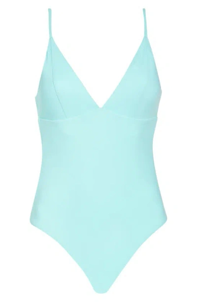 Becca Triangle One-piece Swimsuit In Blue