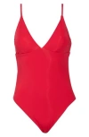 Becca V-neck Underbust One Piece Swimsuit In Red