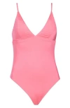 Becca V-neck Underbust One Piece Swimsuit In Pink