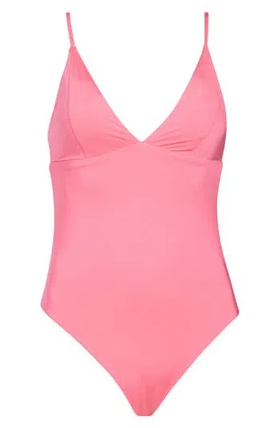 Becca V-neck Underbust One Piece Swimsuit In Pink