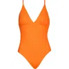 Becca V-neck Underbust One Piece Swimsuit In Orange Bur