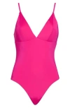 Becca V-neck Underbust One Piece Swimsuit In Pink