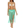 Becca Venica Open Knit Cover-up Skirt In Green
