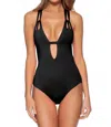 Becca Virtue Code Skylar Loop Plunge One-piece In Black