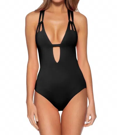 Becca Virtue Code Skylar Loop Plunge One-piece In Black