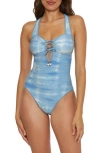 Becca Washed Away One-piece Swimsuit In Ice Blue