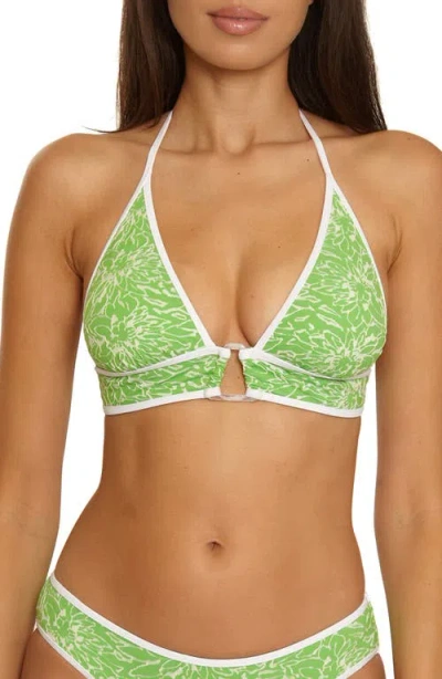 Becca Water Lily Halter Bikini Top In Green