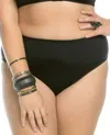 Becca Women's Beauties Full Coverage Bikini Bottom - Plus In Black In Black