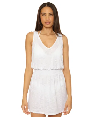 BECCA WOMEN'S BREEZY BASICS SLUB KNIT TUNIC SWIM COVER-UP