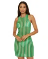 Becca Cabo Stripe Sheer Cover-up Minidress In Emerald