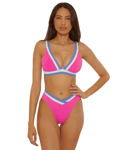 Becca Women's Color-block High-waist Swim Bottoms In Pink