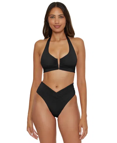 Becca Women's Color Code Carolina French Cut Hipster Swim Bottoms In Black