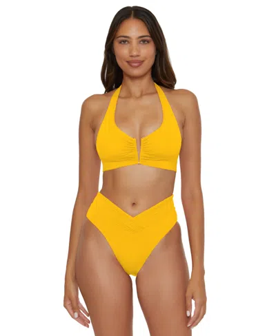 Becca Women's Color Code Carolina French Cut Hipster Swim Bottoms In Yellow